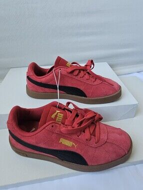 Puma Club II Era Red Suede Gum Sole Sneakers Size 4
